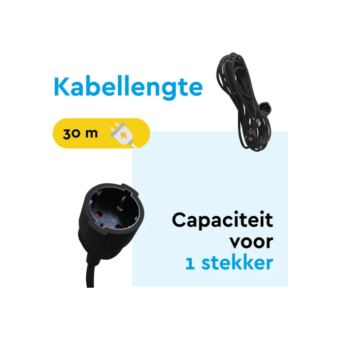 Verlengkabel BRASQ 30m zwart