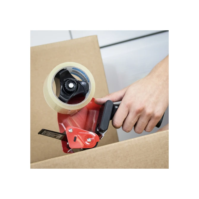 Verpakkingstape dispenser Rapesco Germ-Savvy 960 antibacterieel met transparante tape zwart