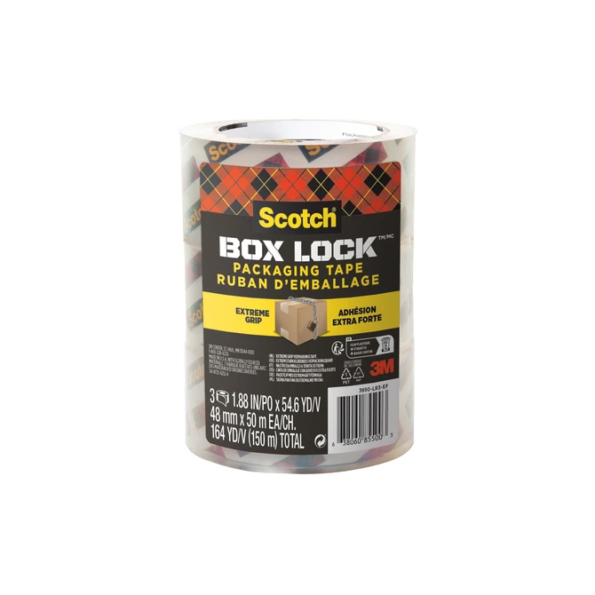 Verpakkingstape Scotch Box Lock 3950-EF 48mmx50m 3 stuks