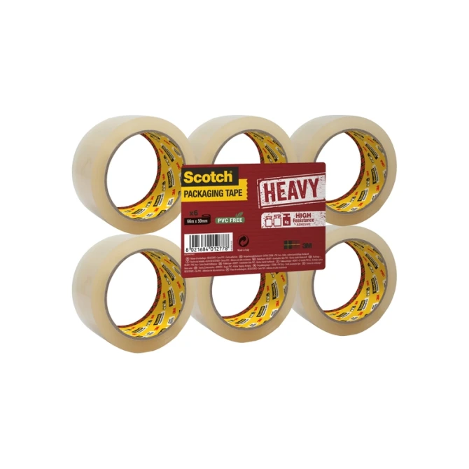 Verpakkingstape Scotch Secure Seal 50mmx66m transparant 6 rollen