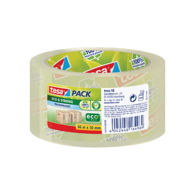 Verpakkingstape tesapack® Eco & Strong 66mx50mm transparant