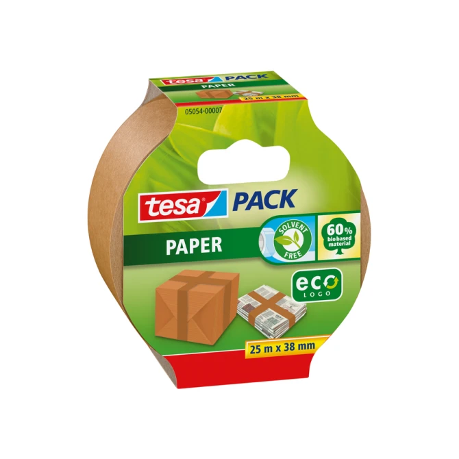 Verpakkingstape tesapack® papier ecoLogo® 25mx38mm bruin