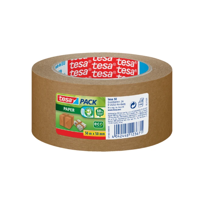 Verpakkingstape tesapack® papier ecoLogo® 50mx50mm bruin