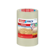 Verpakkingstape tesapack® Strong 66mx50mm PP transparant 3 rollen