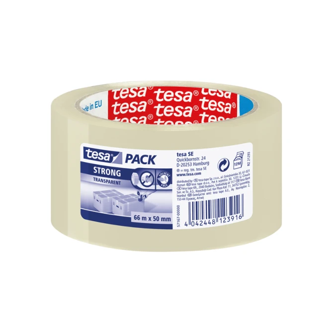 Verpakkingstape tesapack® Strong 66mx50mm PP transparant