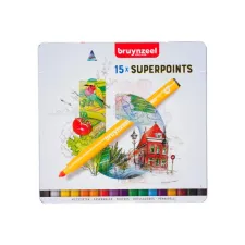 Viltstift Bruynzeel Creatives Superpoints blik à 15 kleuren