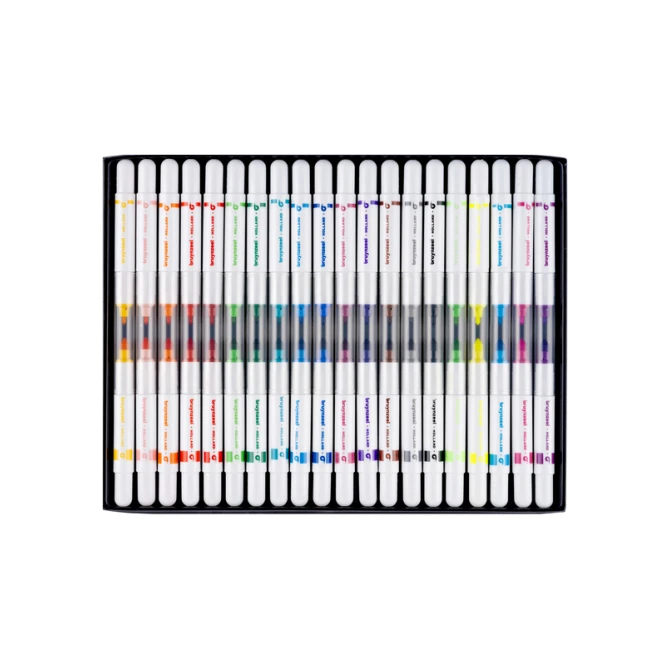 Viltstift Bruynzeel Kids Twin Point set à 20 kleuren