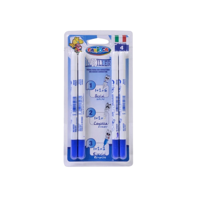 Viltstift Carioca Inkiller met wisser set à 4 stuks