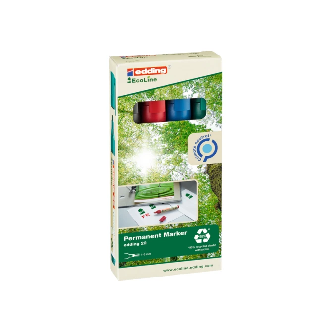 Viltstift edding 22 Ecoline schuin assorti set à 4 stuks