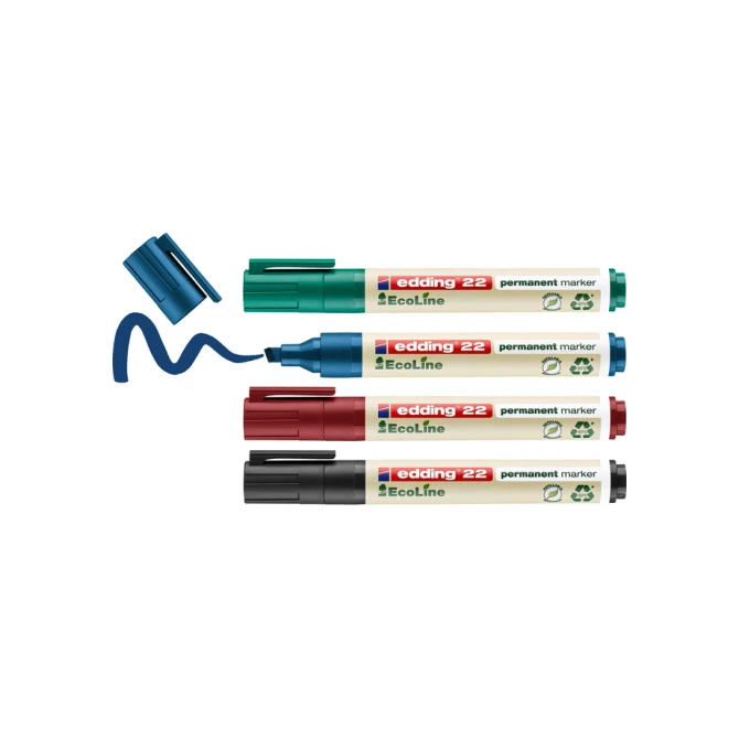 Viltstift edding 22 Ecoline schuin assorti set à 4 stuks