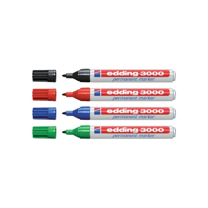 Viltstift edding 3000 rond 1.5-3mm assorti blister à 4 stuks