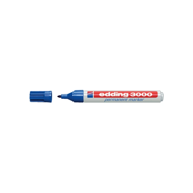 Viltstift edding 3000 rond 1.5-3mm blauw blister à 4 stuks