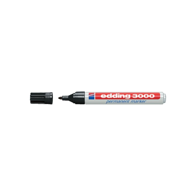 Viltstift edding 3000 rond 1.5-3mm zwart blister à 4 stuks