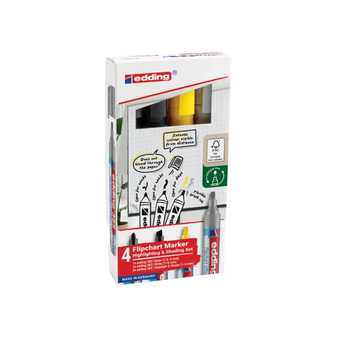 Viltstift edding 385 flipover incl 380 - 383  assorti 4 stuks