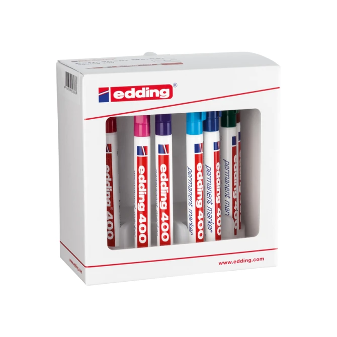 Viltstift edding 400 rond 1mm met houder assorti set à 10 stuks