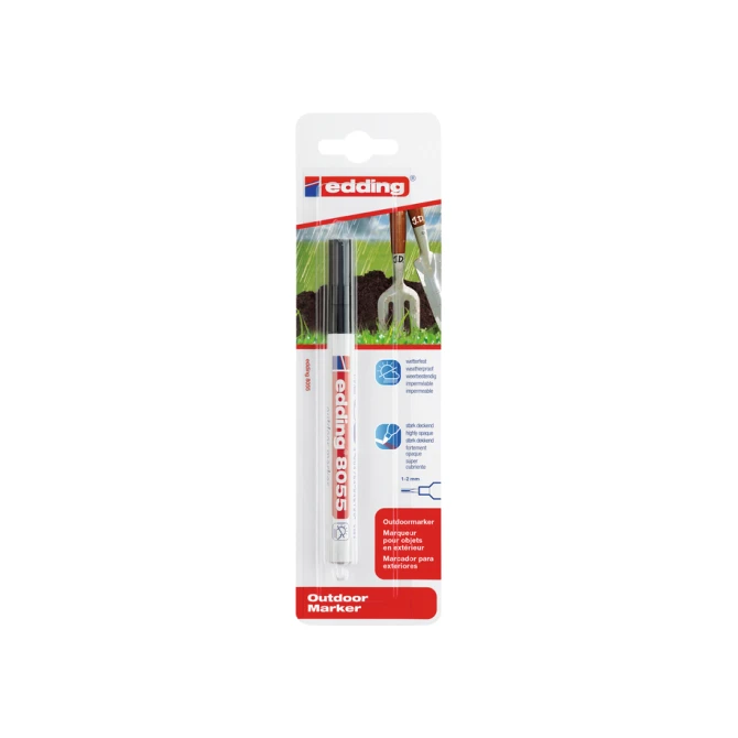 Viltstift edding 8055 outdoor 1-2mm zwart blister à 1 stuk