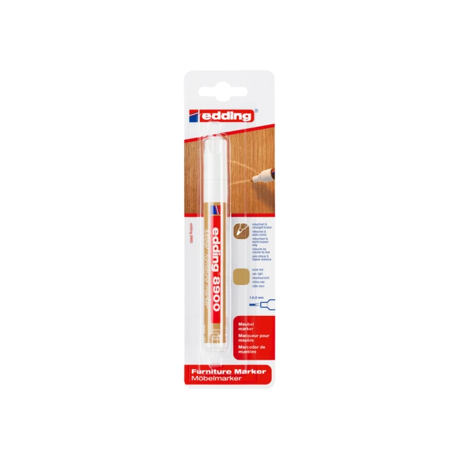 Viltstift edding 8900 meubel rond 1.5-2mm licht eikenhout blister1st
