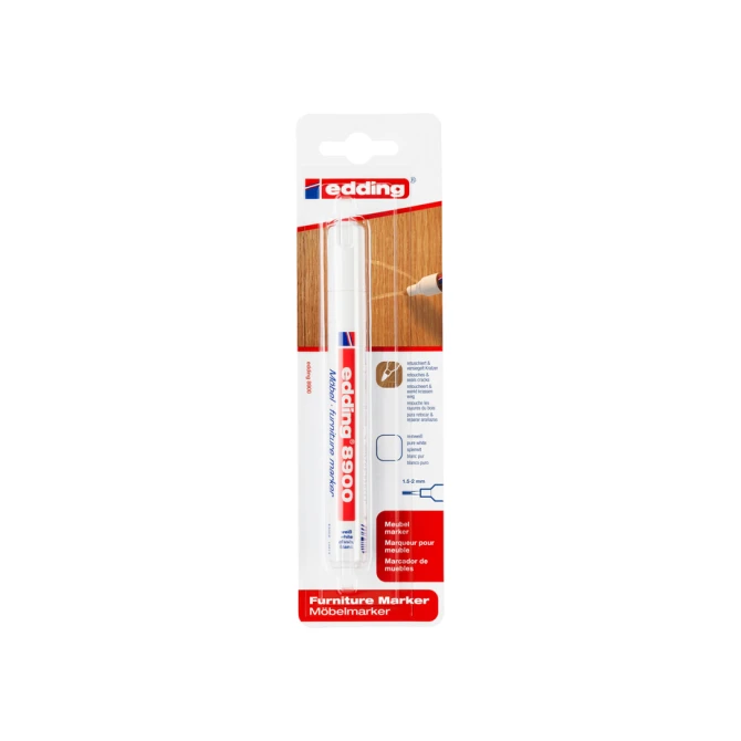 Viltstift edding 8900 meubel rond 1.5-2mm spierwit blister à 1 stuk