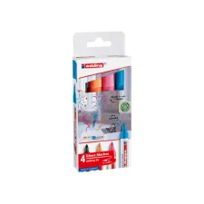 Viltstift edding 95 glasbord rond 1.5-3mm incl zwart assorti 4 stuks
