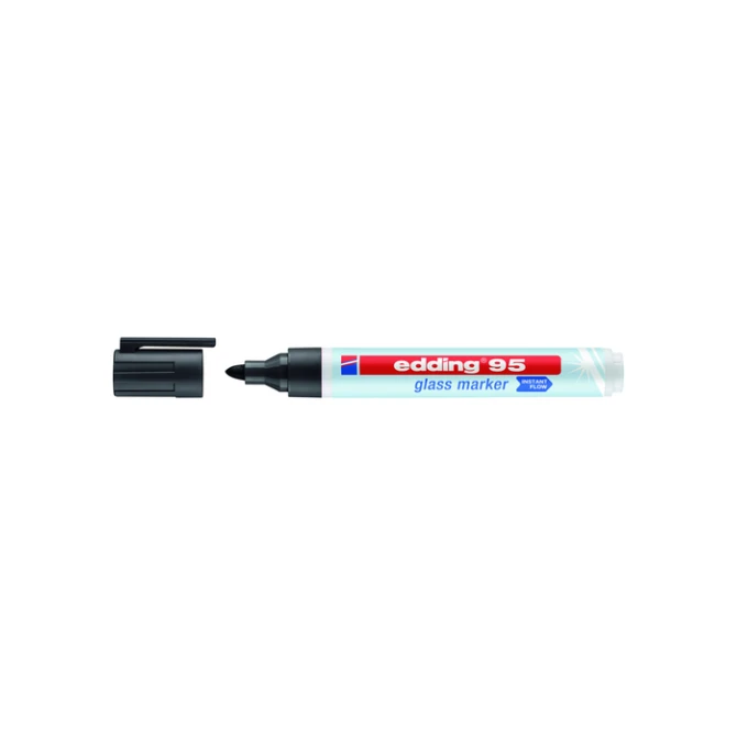Viltstift edding 95 glasbord rond 1.5-3mm zwart