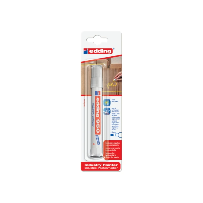 Viltstift edding 950 pastamarker industry rond 10mm wit blister à 1st