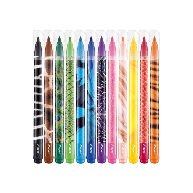 Viltstift Maped Color'Peps Animals set à 12 kleuren