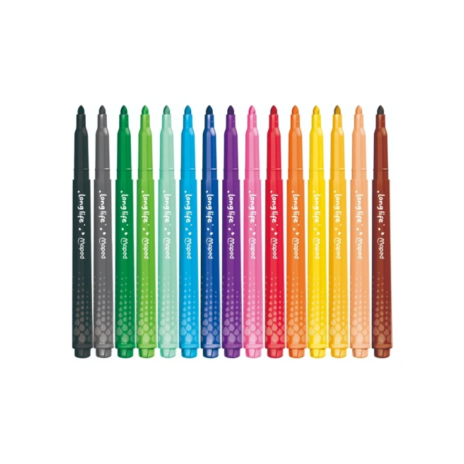 Viltstift Maped Color'Peps Long Life 2.0 doos à 15 stuks assorti