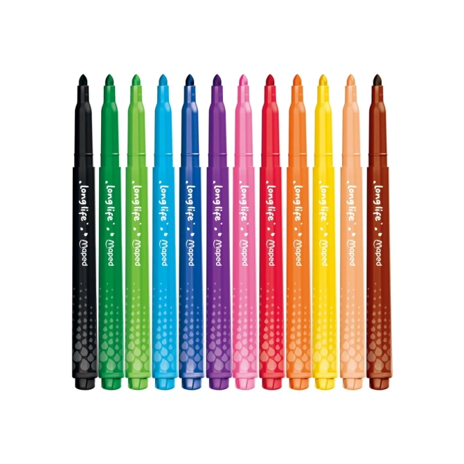 Viltstift Maped Color'Peps Long Life 2.0 set à 12 stuks assorti