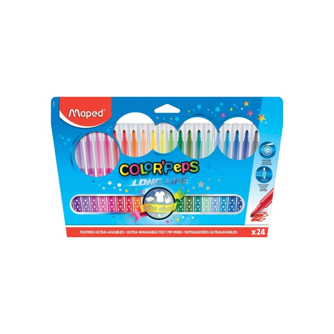 Viltstift Maped Color'Peps Long Life set á 24 kleuren