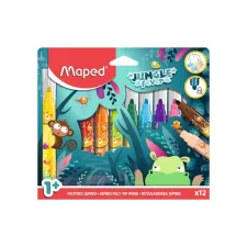 Viltstift Maped Jungle Fever Jumbo set à 12 kleuren