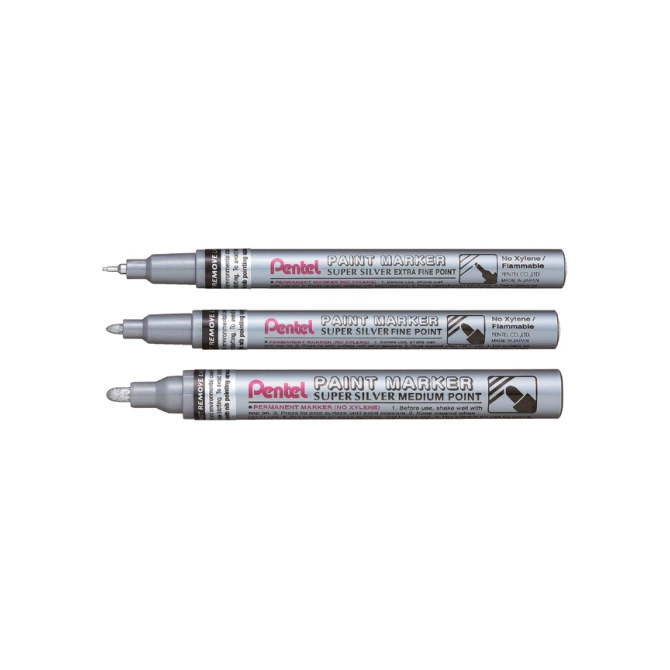 viltstift Pentel MFP10 rond 0.7mm zilver