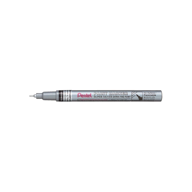 viltstift Pentel MFP10 rond 0.7mm zilver