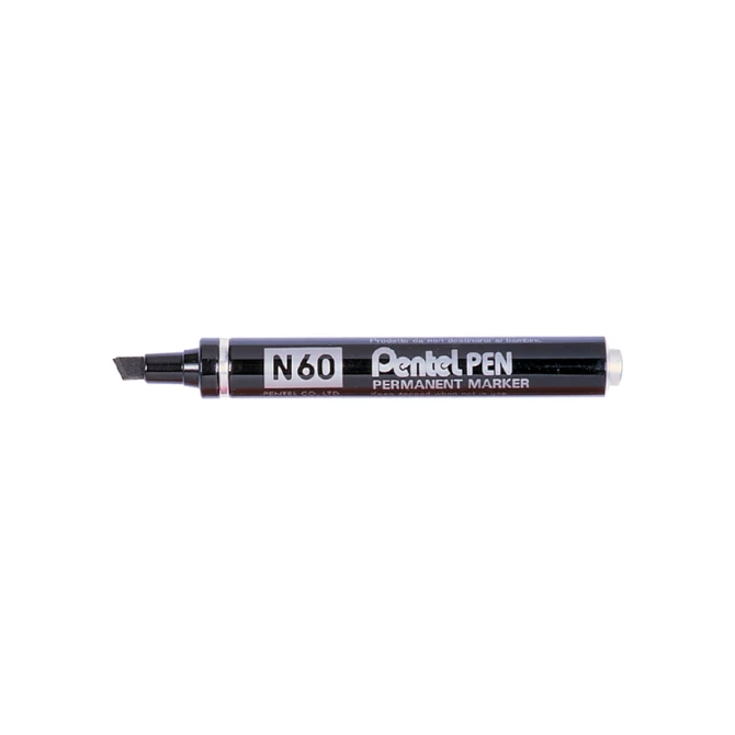 Viltstift Pentel N60 schuin 1.2-6mm zwart