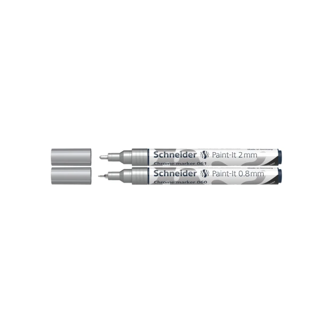 Viltstift  Schneider Paint-it 060 - 061 2.0mm en 0.8mm mtl chrome 2st