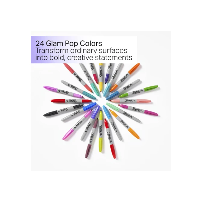 Viltstift Sharpie Glampop fijn assorti blister à 12 stuks