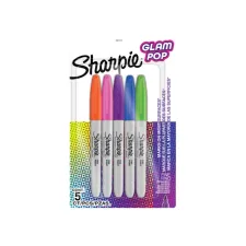 Viltstift Sharpie Glampop fijn assorti blister à 5 stuks Viltstift Sharpie Glampop fijn assorti blister à 5 stuks