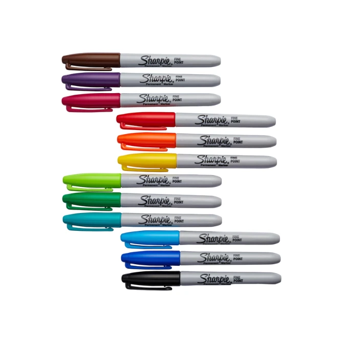 Viltstift Sharpie rond fijn assorti blister à 12 stuks