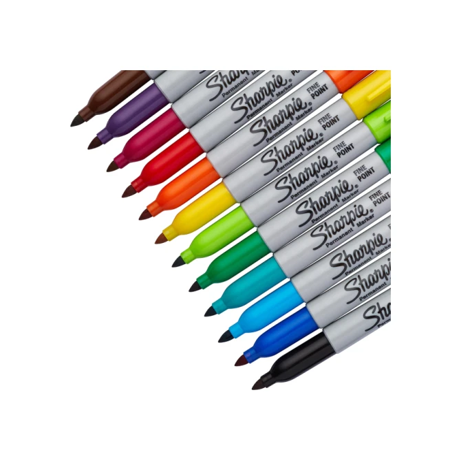 Viltstift Sharpie rond fijn assorti blister à 12 stuks
