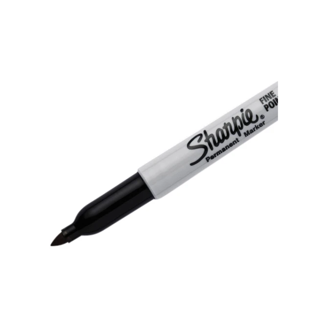 Viltstift Sharpie rond fijn zwart blister à 2 stuks