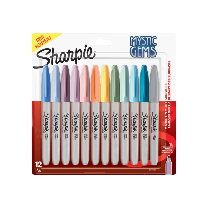Viltstift Sharpie rond Mystic Gems assorti blister à 12 stuks