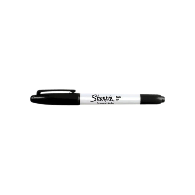 Viltstift Sharpie rond Twin tip ultra fijn & F zwart blister à 1 stuk