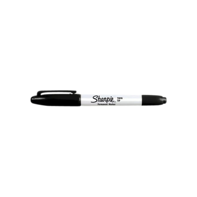 Viltstift Sharpie rond Twin tip ultra fijn & fijn zwart 2 stuks