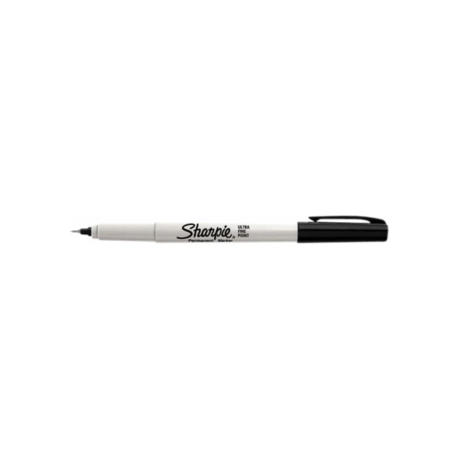 Viltstift Sharpie rond ultra fijn zwart blister à 2 stuks