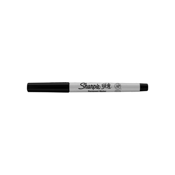 Viltstift Sharpie rond ultra fijn zwart blister à 2 stuks