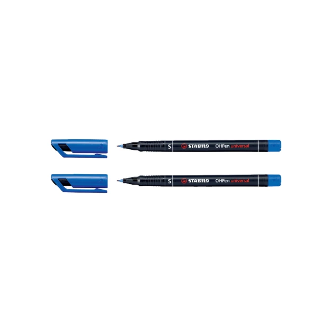 Viltstift STABILO OHpen 841/41 permanent rond superfijn blauw