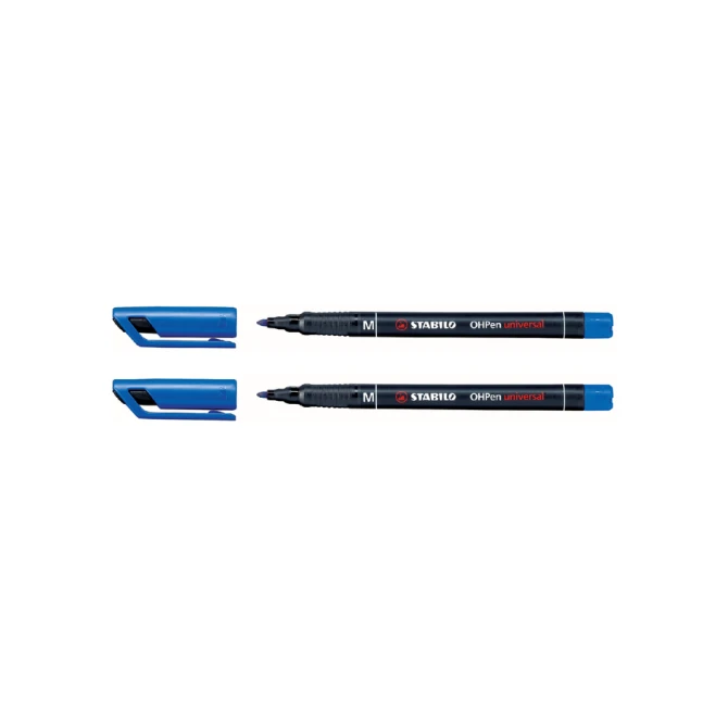 Viltstift STABILO OHpen 843/41 permanent rond medium blauw