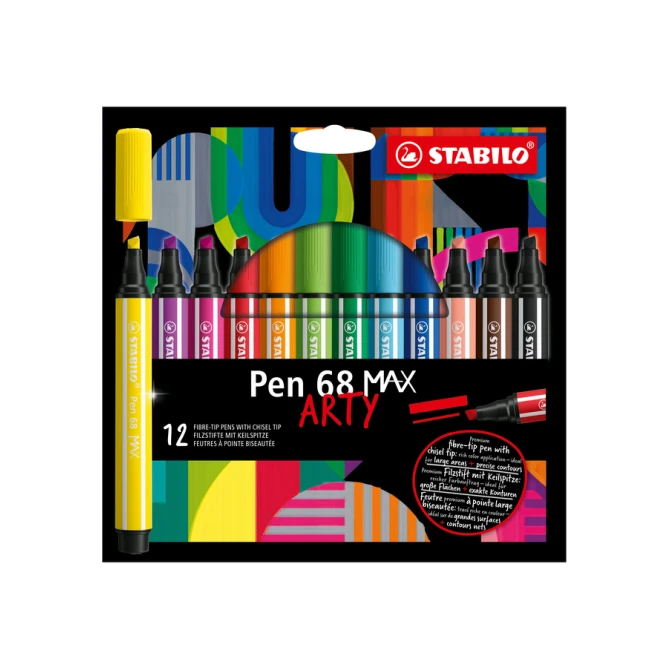 Viltstift STABILO Pen 68 /12 Max Arty assorti etui à 12 stuks