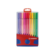 Viltstift STABILO Pen 68/20 ColorParade in rood/blauw etui M ass 20st