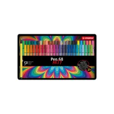 Viltstift STABILO Pen 68/50 Arty medium assorti blik à 50 stuks