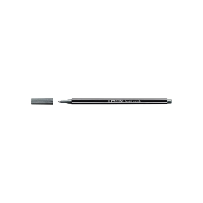 Viltstift STABILO Pen 68/805 medium metallic zilver